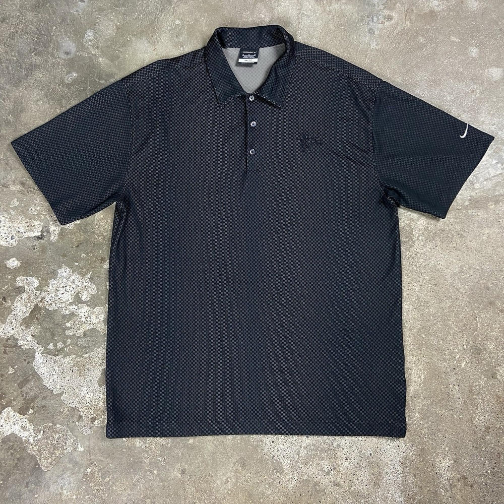 Polo‎ Golf Polo Shirt Size XL Black Geometric Pattern Swoosh Logo 286776-010